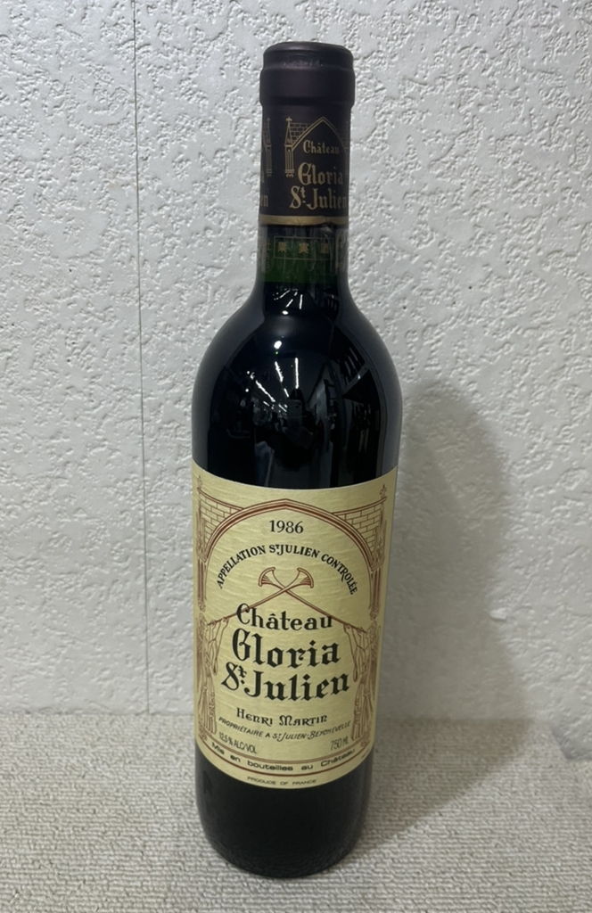 ◇未開栓保管品　 Chateau Gloria　St.Juien シャトー グロリア 1986　 サン ジュリアン　HENRI　MARTIN　７５０ｍｌ　909◇_画像1