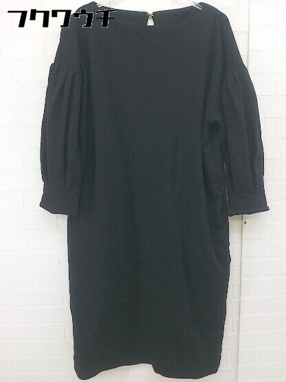 ◇ ROPE PICNIC ロペピクニック 長袖 膝丈 ワンピース サイズ38 ブラック レディース_画像2