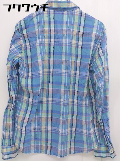 ◇ nano universe ナノ ユニバース チェック 長袖 シャツ サイズS ブルー マルチ メンズ_画像3