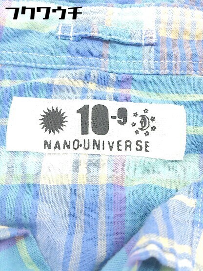◇ nano universe ナノ ユニバース チェック 長袖 シャツ サイズS ブルー マルチ メンズ_画像4