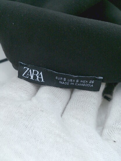 ◇ ZARA ザラ スウェード調 長袖 ロング ジャケット コート サイズEUR S USA S MEX 26 ブラック レディース P_画像3