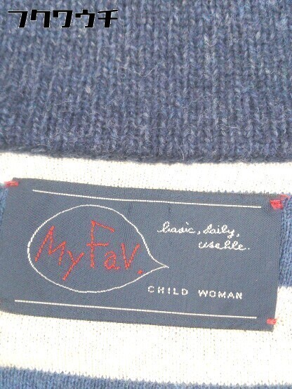 ◇ My Fav. マイファブ CHILD WOMAN 長袖 カーディガン サイズF ネイビー レディース_画像4