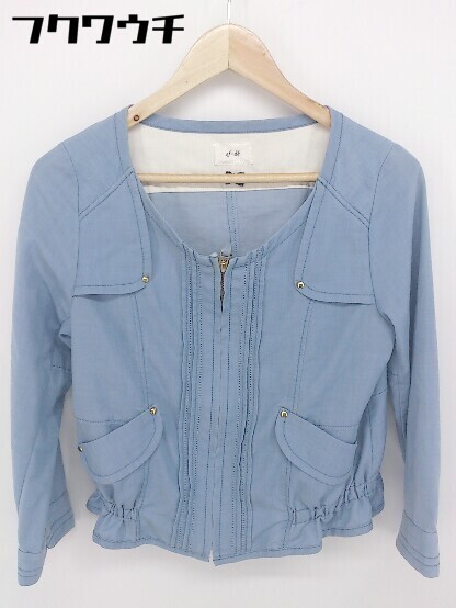 ◇ ef-de エフデ 長袖 ジップアップ ジャケット サイズ11 ブルー レディース_画像2