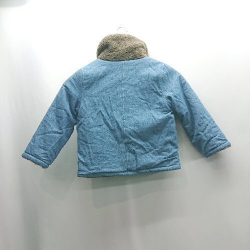 ◇ ⊇◎●未使用● petit main リバーシブル ボア キッズ 長袖 ブルゾン サイズ110 ブラウン ブルー 女の子 男の子 E_画像2