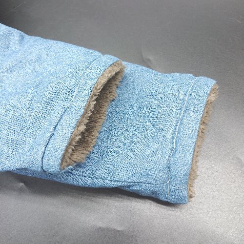 ◇ ⊇◎●未使用● petit main リバーシブル ボア キッズ 長袖 ブルゾン サイズ110 ブラウン ブルー 女の子 男の子 E_画像3