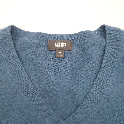 * ⊇ UNIQLO Uniqlo длинный рукав вязаный размер XL оттенок голубого мужской E