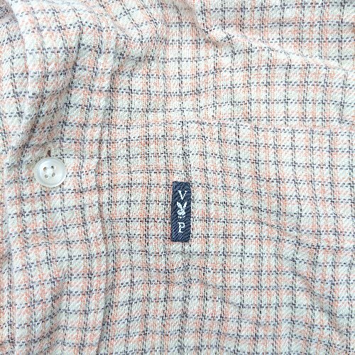 ◇ playboy チェック柄 長袖 シャツ サイズL ライトブラウン オレンジ ブラック メンズ レディース E_画像4