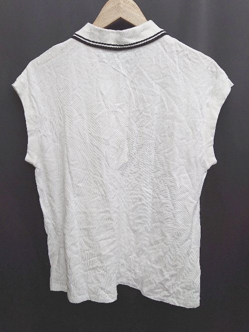 ◇ ⊂ B.C STOCK ベーセーストック ノースリーブ ポロシャツ 表記なし ホワイト レディース P_画像2