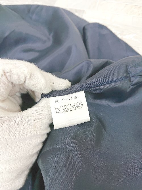 ◇ Harriss ハリス シンプル 膝下丈 ギャザー スカート サイズ34 ネイビー レディース P_画像5