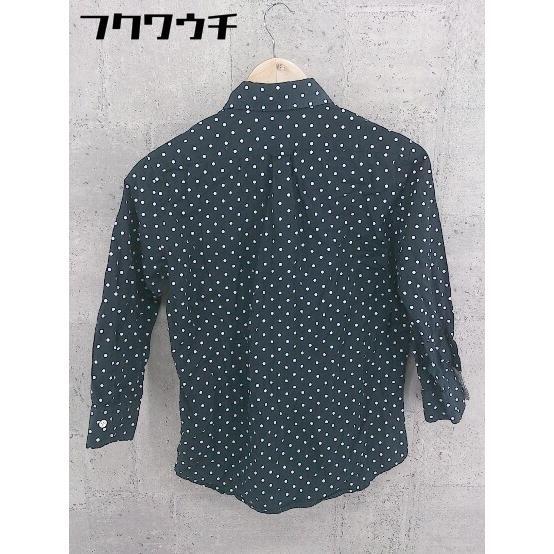 ◇ ◎ nano universe ナノ ユニバース 水玉 ドット 長袖 シャツ サイズS ブラック ホワイト メンズ_画像3