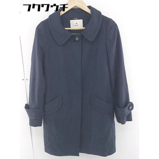 ◇ ef-de エフデ 比翼 ジャケット コート サイズ9 ネイビー レディース_画像2