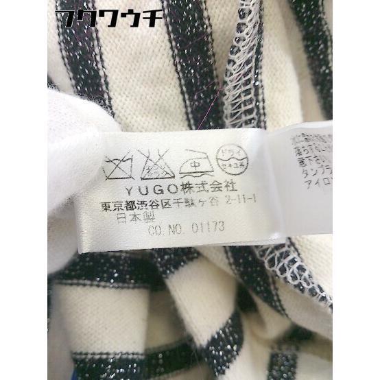 ◇ And A アンドエー ストライプ ラメ 長袖 ジャケット サイズ38 アイボリー ブラック レディース_画像5