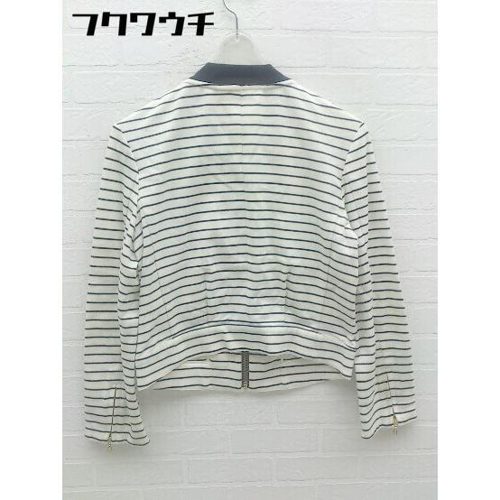 ◇ ef-de エフデ ボーダー 長袖 ジップアップ ジャケット サイズ7 ホワイト系 レディース_画像3