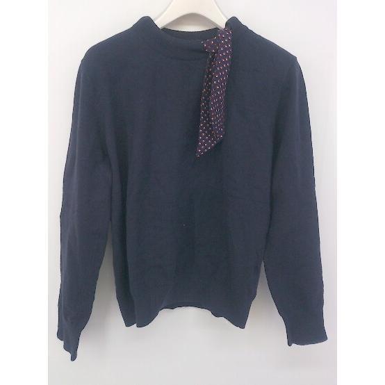 ◇ N. Natural Beauty Basic スカーフネック 長袖 ニット プルオーバー サイズM ネイビー レディース P_画像1