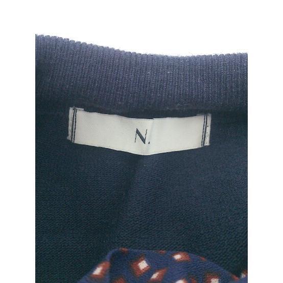 ◇ N. Natural Beauty Basic スカーフネック 長袖 ニット プルオーバー サイズM ネイビー レディース P_画像3