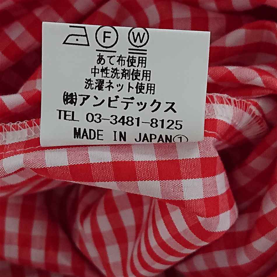 ◇ Θ CHILD WOMAN チャイルドウーマン ギンガムチェック 長袖 チュニックシャツ サイズF レッド系ホワイト系 レディース E_画像5