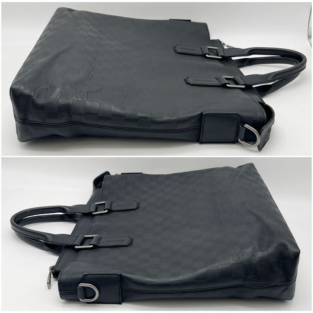 LOUIS VUITTON ルイヴィトン ダミエ アンフィニ デイリー トート N41561 黒 ブラック オニキス ハンドバッグ ビジネスバッグ A4 メンズ_画像2