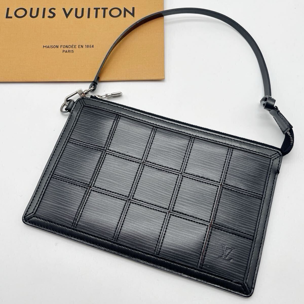 LOUIS VUITTON ルイ ヴィトン エピ ストレッチ デルモニコ アクセソワール アクセサリーポーチ レザー ノワール 黒 ブラック M54602 _画像1