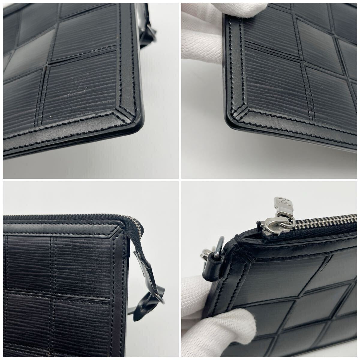 LOUIS VUITTON ルイ ヴィトン エピ ストレッチ デルモニコ アクセソワール アクセサリーポーチ レザー ノワール 黒 ブラック M54602 _画像2