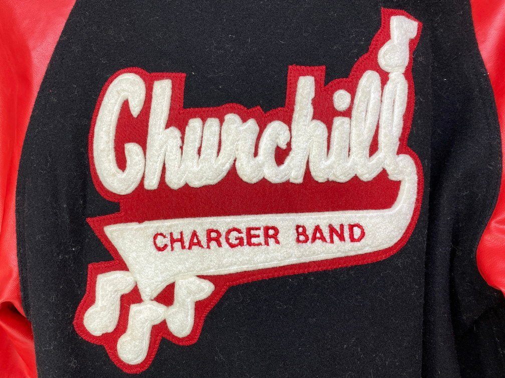 古着 balfour 袖切り替え スタジャン スタジアムジャンパー ブルゾン サイズ：XS カラー：レッド/ブラック_画像4