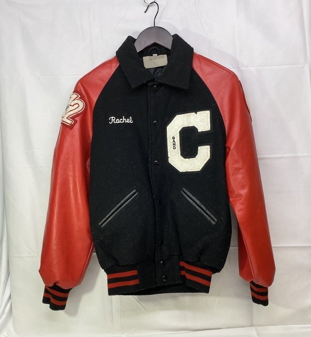 古着 balfour 袖切り替え スタジャン スタジアムジャンパー ブルゾン サイズ：XS カラー：レッド/ブラック_画像1