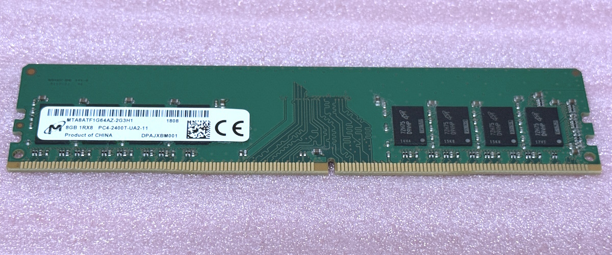 ◎Micron MTA8ATF1G64AZ-2G3H1 *PC4-19200/DDR4-2400/PC4-2400T 288Pin DDR4 UDIMM 8GB 動作品_画像1