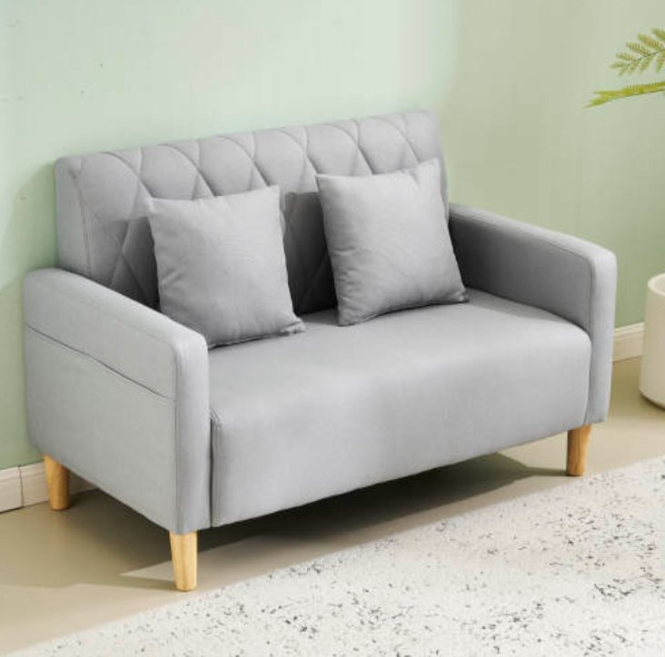 【国内発送】ソファー 二人がけソファー 2人掛け 幅103cm 脚高さ13cm リビングソファ 肘付き ロボット掃除機も通れる かんたん組立_画像1