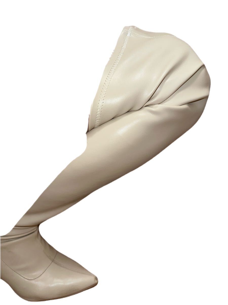 サイハイブーツ ニーハイブーツ ハイヒール ピンヒール コスプレ キャンギャル ホワイト 26cm_画像4