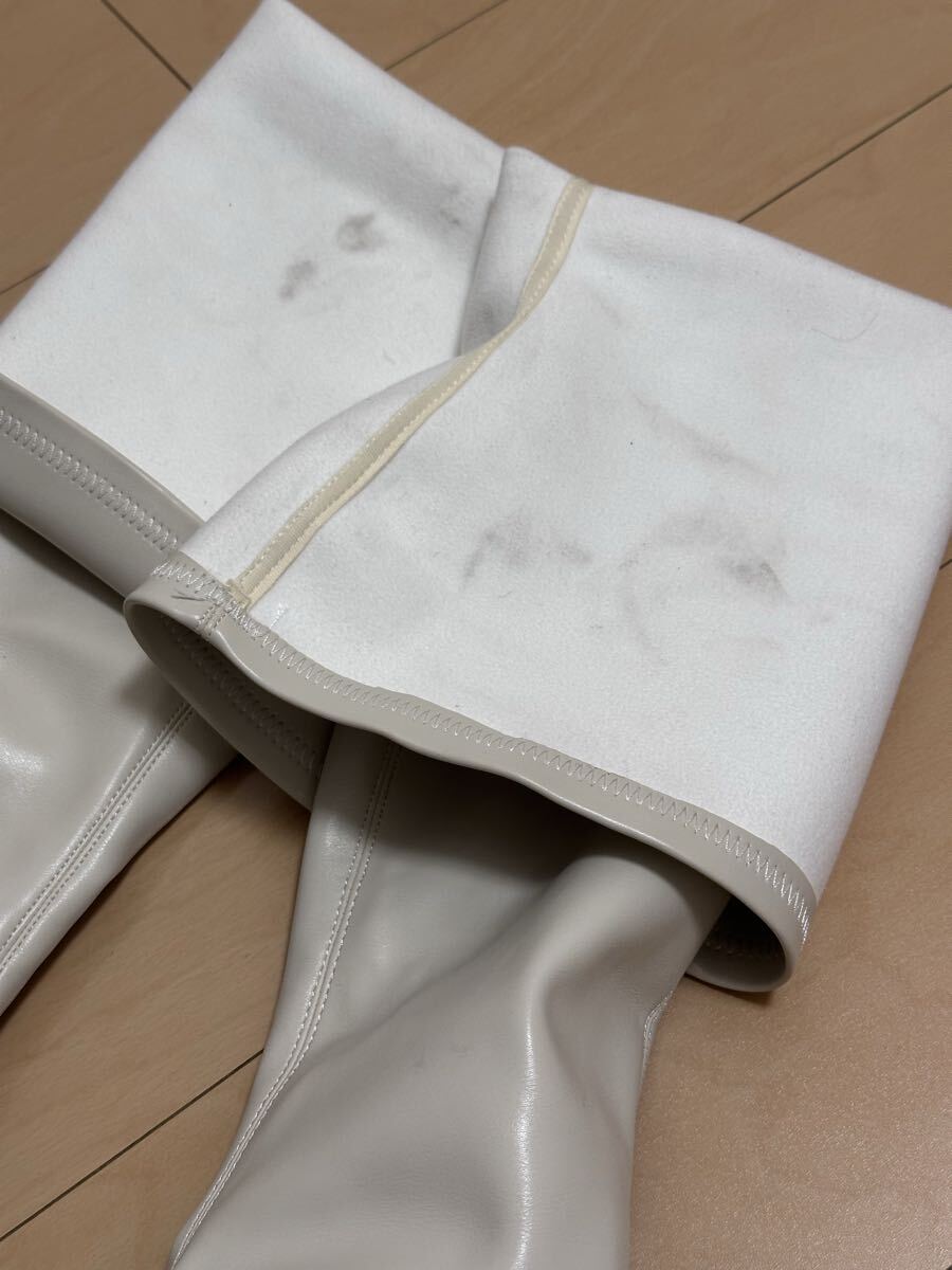 サイハイブーツ ニーハイブーツ ハイヒール ピンヒール コスプレ キャンギャル ホワイト 26cm_画像8