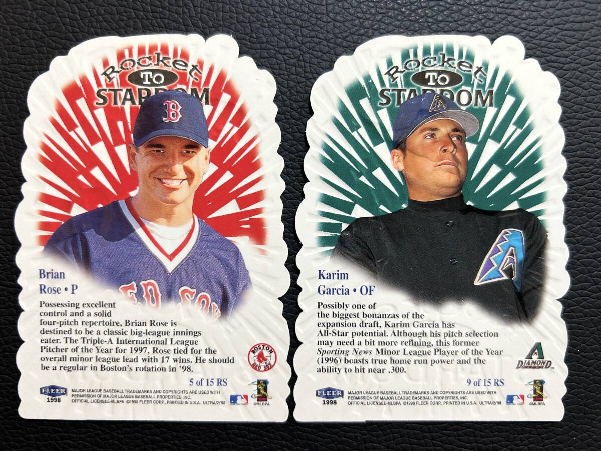 [Die Cut эта ①]1998 Fleer Ultra Baseball Rocket to Stardom Brian Rose #5 of 15RS / Karim Garcia #9 of 15RS