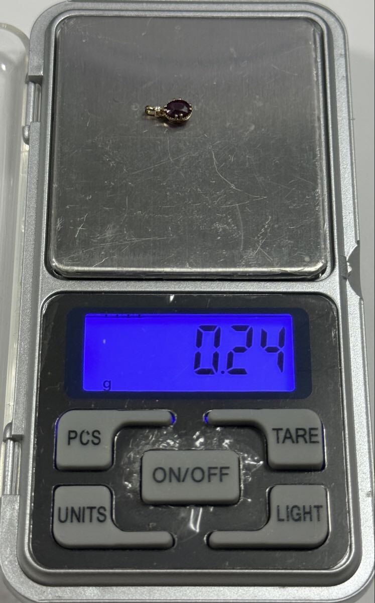 K18ルビー　ペンダントトップ　チャーム　18金　ダイヤ付き　カラーストーン_画像6