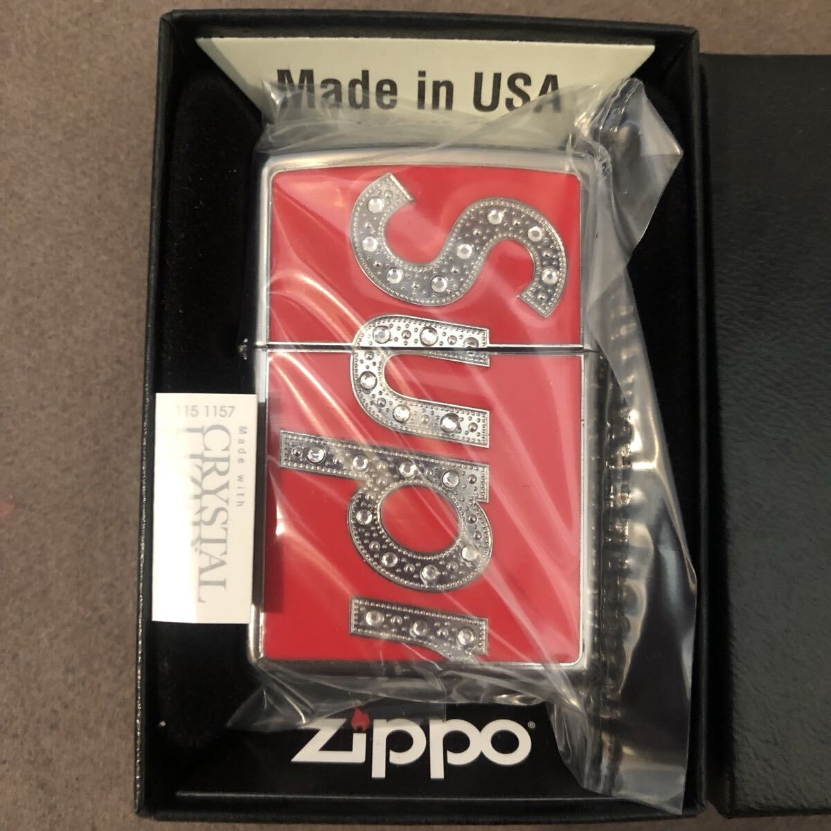 SUPREME 20AW Swarovski Zippo RED / FREE_画像2