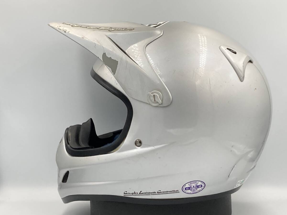 Arai アライ V-cross2 Jr ジュニア 53cm-54cmサイズ フルフェイス オフロード ヘルメット シルバー Vクロス2 Vcross 子供用 _画像4