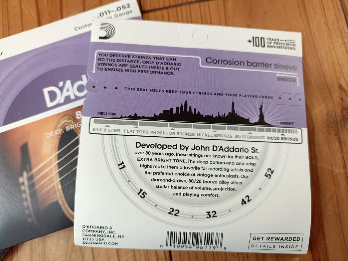 D'Addario EJ13 Custom Light Gauge акустическая гитара для струна 6 шт. входит .2 комплект +5шт.