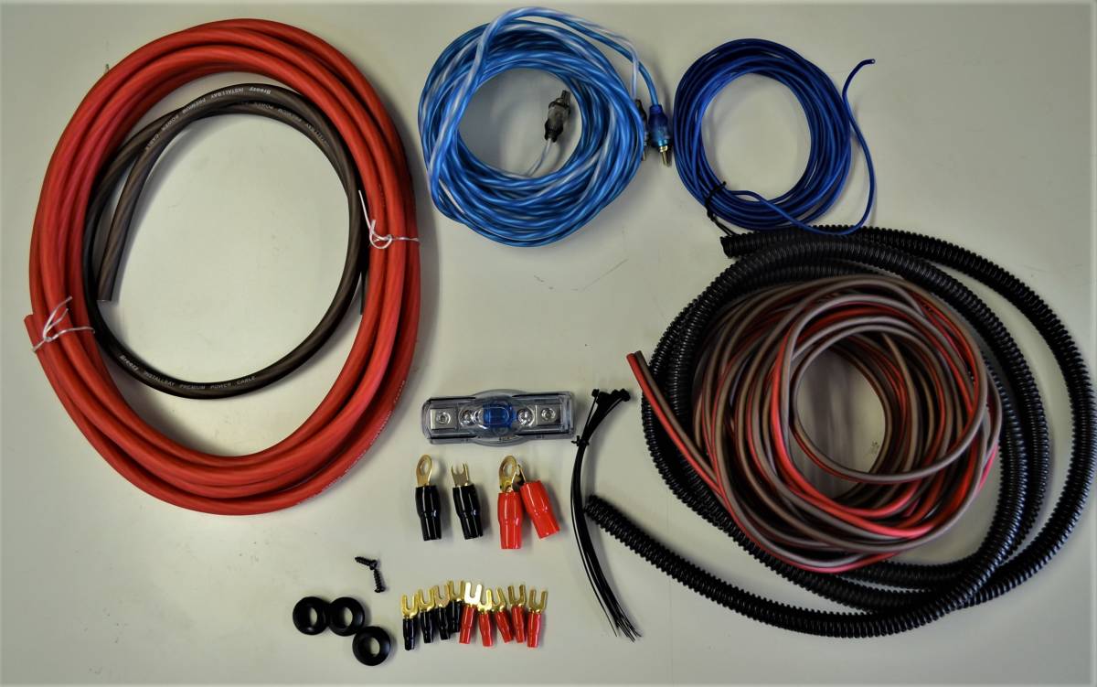 新品・4ゲージ・ワイヤリングキット・パワ-ケ-ブル&オ-ディオ取付配線フルセット・_画像1