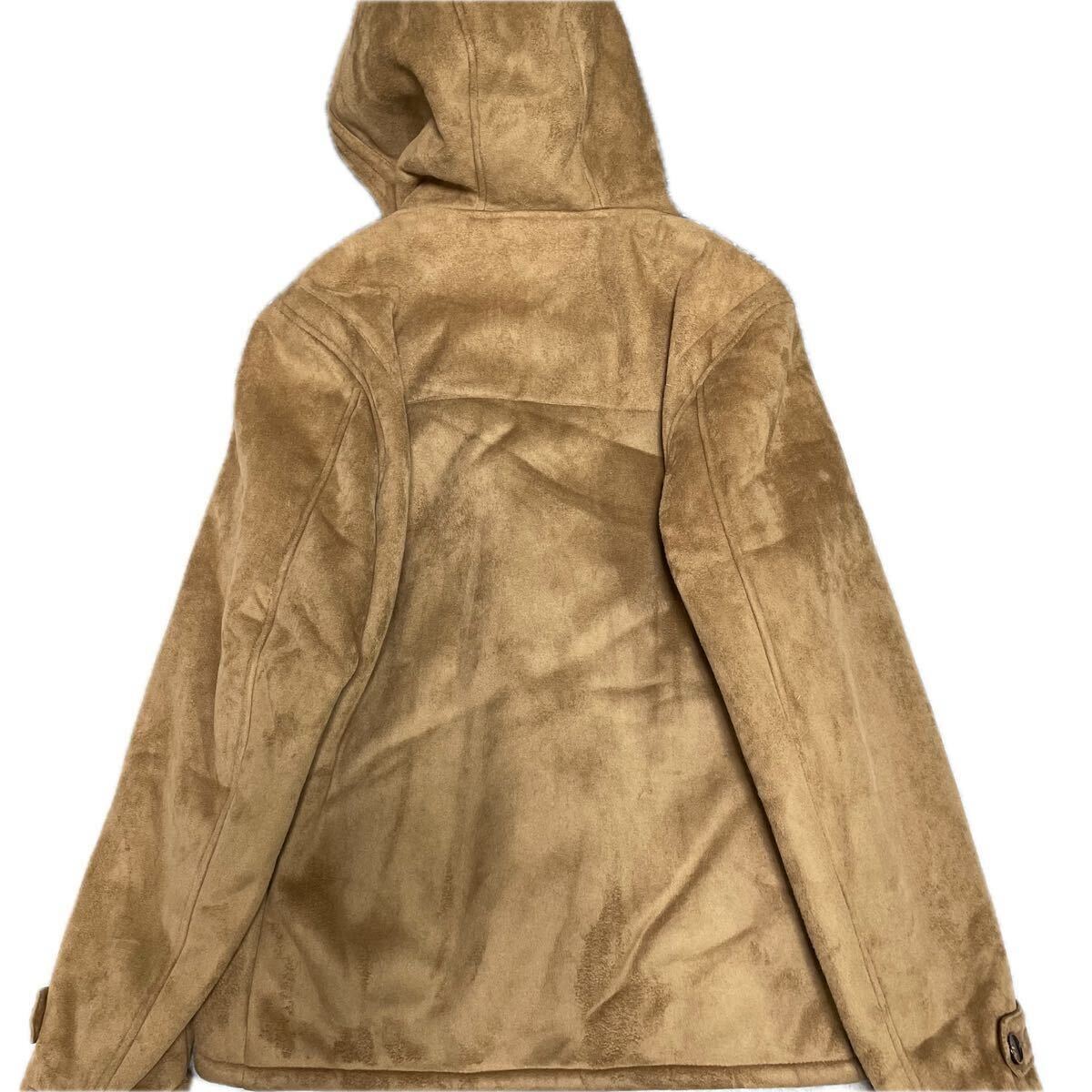 希少Lサイズ!大きいサイズ◆gembony ムートンコート ジャケット フード ボア ファー 毛皮 極暖 肉厚 キャメル ブラウン ベージュ_画像9