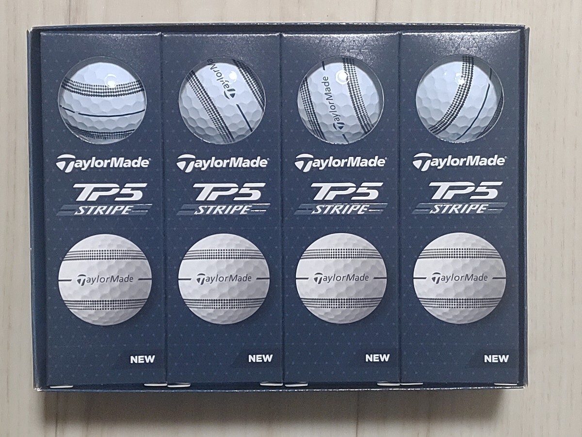 24個 2ダース ホワイト 2024年発売 TP5 STRIPE ティーピーファイブ ストライプ ＴＡＹＬＯＲＭＡＤＥ テーラーメイド ゴルフボール_画像2