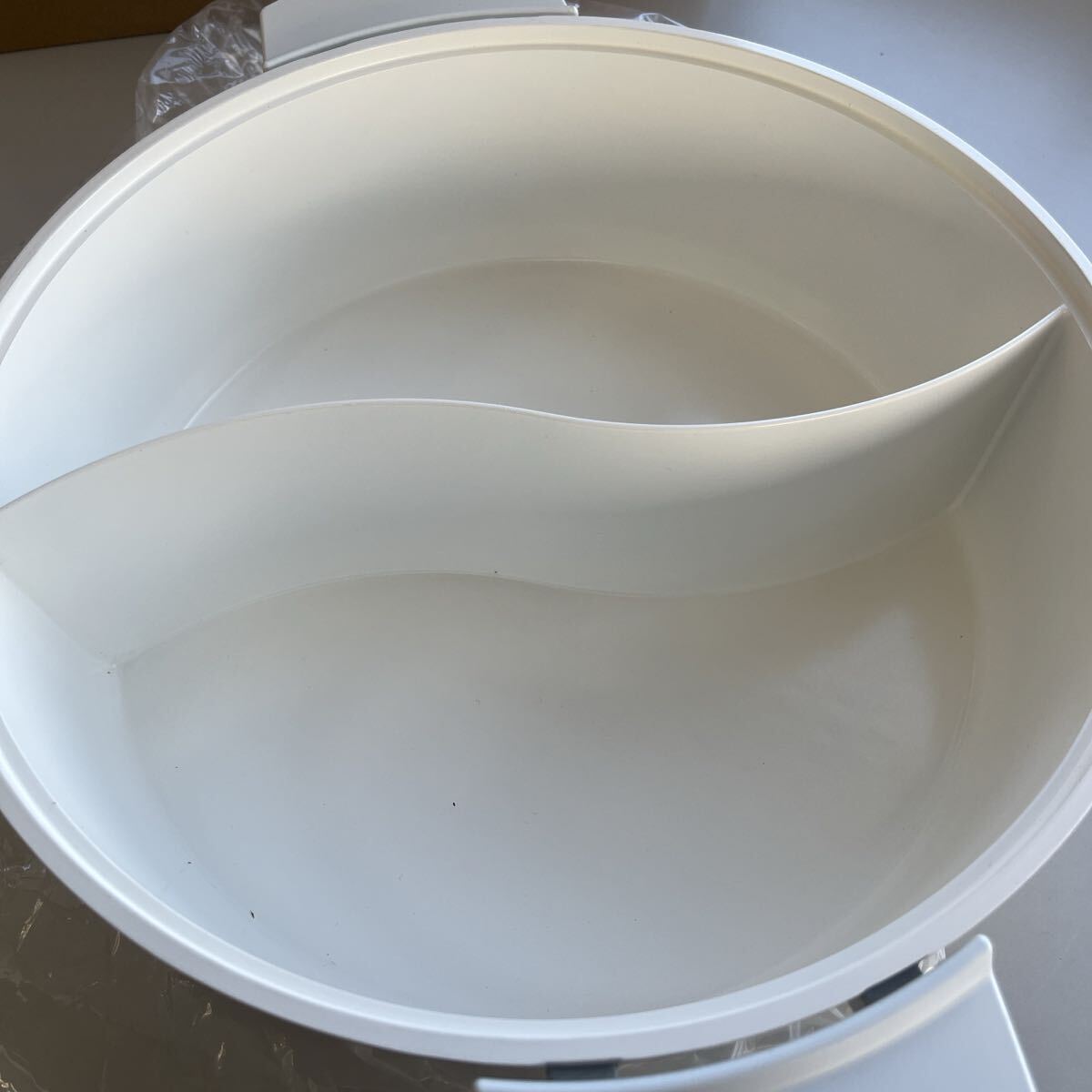 火鍋 二食鍋／30cm／ガス火／IH／2～4人用 ホワイト 両手鍋_画像4