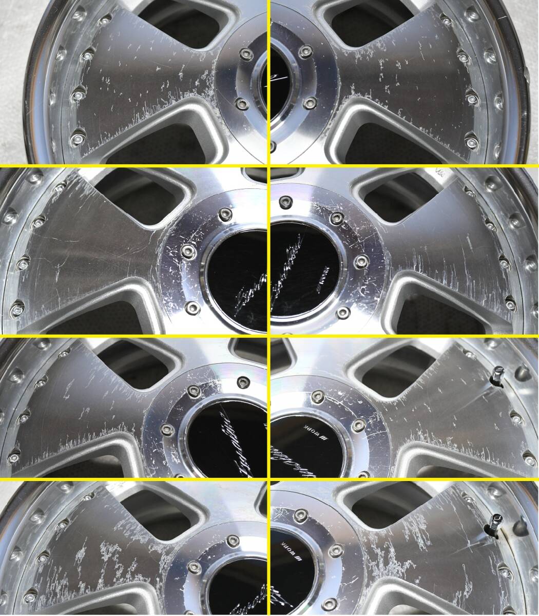 希少！ WORK ユーロライン N 17インチ 7JJ 4H/5H-114.3 +35 当時物 4本 EUROLINE_画像8