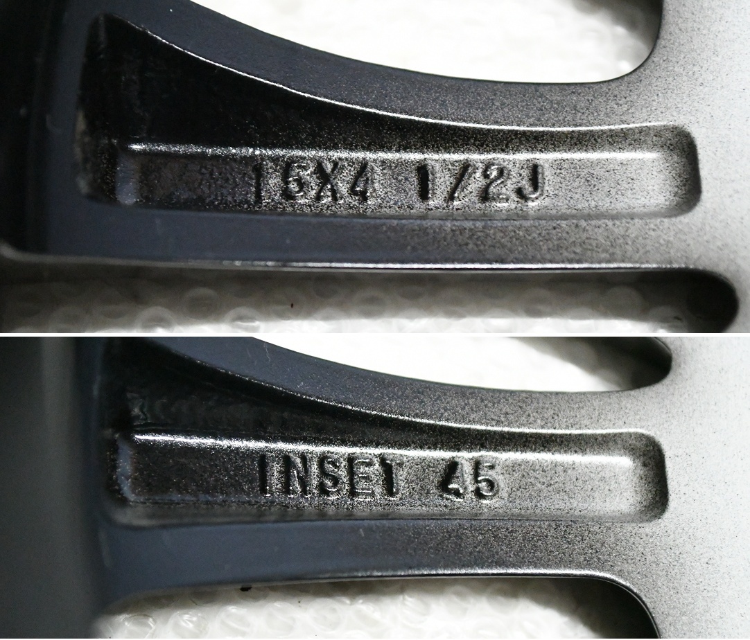 ②ダイハツ LA650 タントカスタム RS 純正 15インチ 4.5J 4穴 PCD100 +45 ブラポリ 1本のみ ムーヴ_画像8