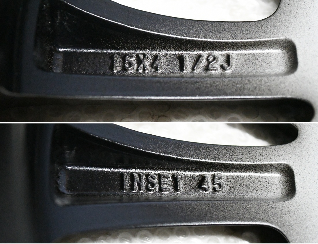 ①ダイハツ LA650 タントカスタム RS 純正 15インチ 4.5J 4穴 PCD100 +45 ブラポリ 1本のみ ムーヴ_画像8