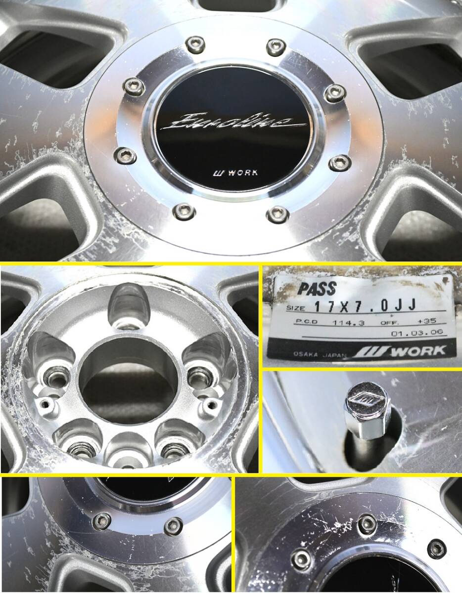 希少！ WORK ユーロライン N 17インチ 7JJ 4H/5H-114.3 +35 当時物 4本 EUROLINE_画像7