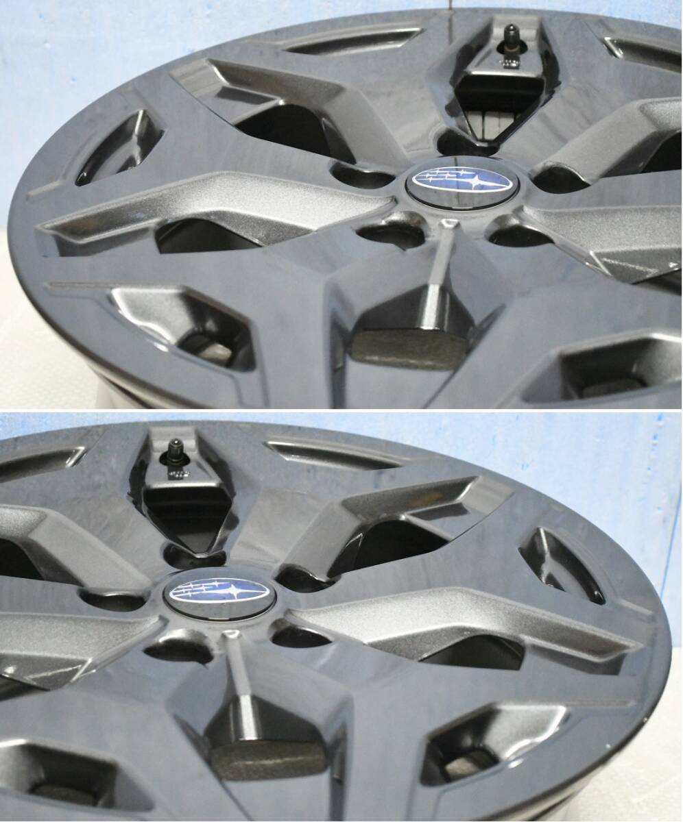 美品 スバル SK フォレスター X-BREAK 純正 エンケイ製 17インチ 7J 5H-114.3 +48 ガンメタリック 4本_画像6