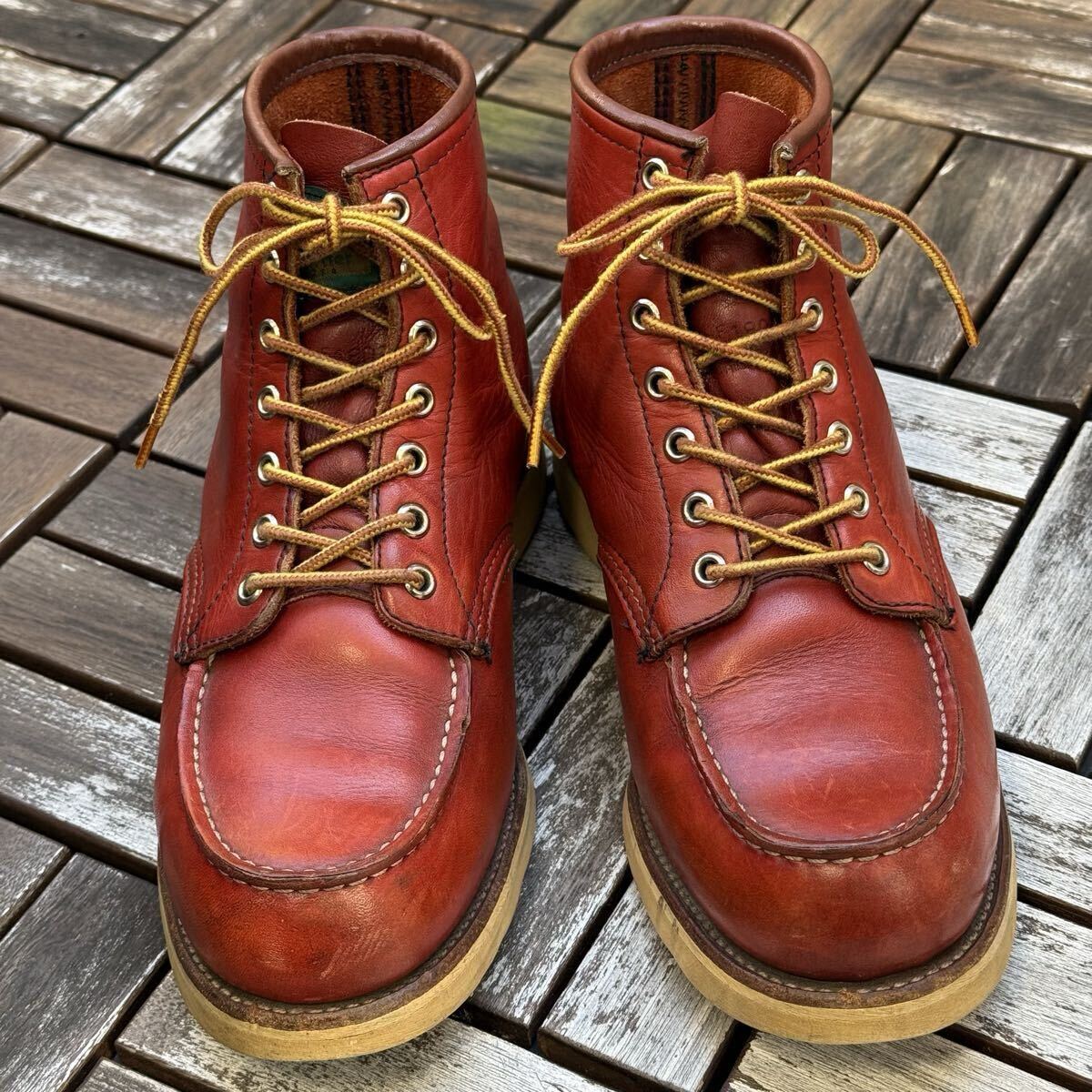 希少 90s RED WING 875 半円犬タグ Irish Setter 8.5E 26.5cm ビンテージ レッドウィング 875 緑タグ オロラセット ビンテージ_画像3