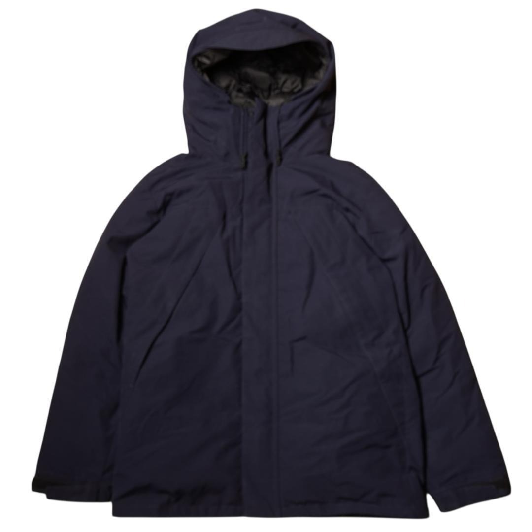 YJ1726＠ 1スタ CHRISTIAN ORANI クリスチャンオラニ ロングダウンコート L メンズ フード付き ネイビー 暖かい 防寒 _画像2