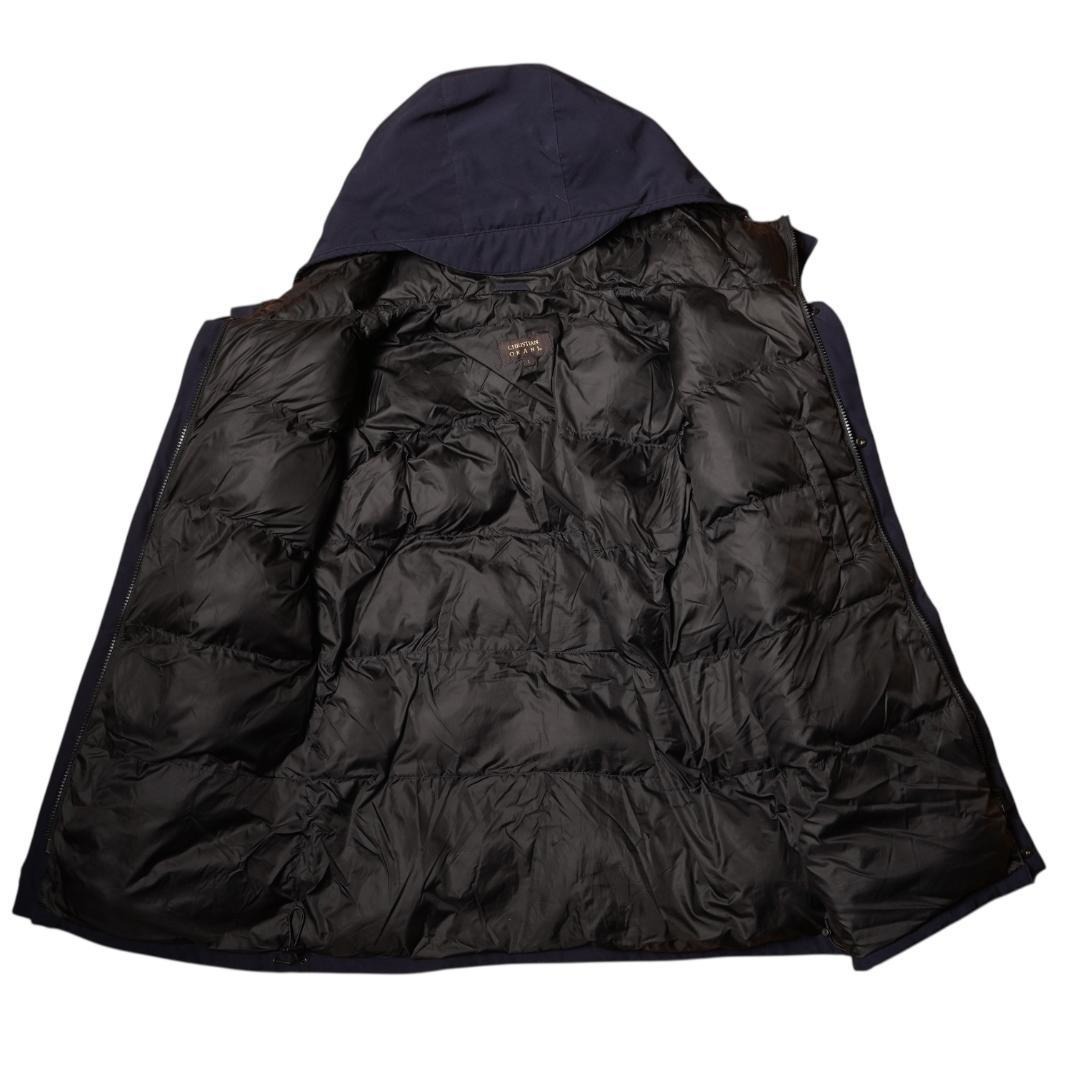 YJ1726＠ 1スタ CHRISTIAN ORANI クリスチャンオラニ ロングダウンコート L メンズ フード付き ネイビー 暖かい 防寒 _画像5