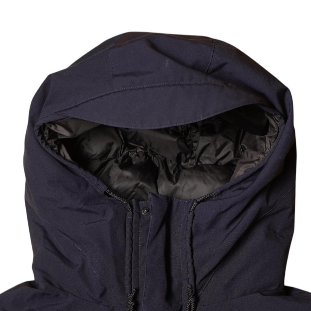 YJ1726＠ 1スタ CHRISTIAN ORANI クリスチャンオラニ ロングダウンコート L メンズ フード付き ネイビー 暖かい 防寒 _画像9