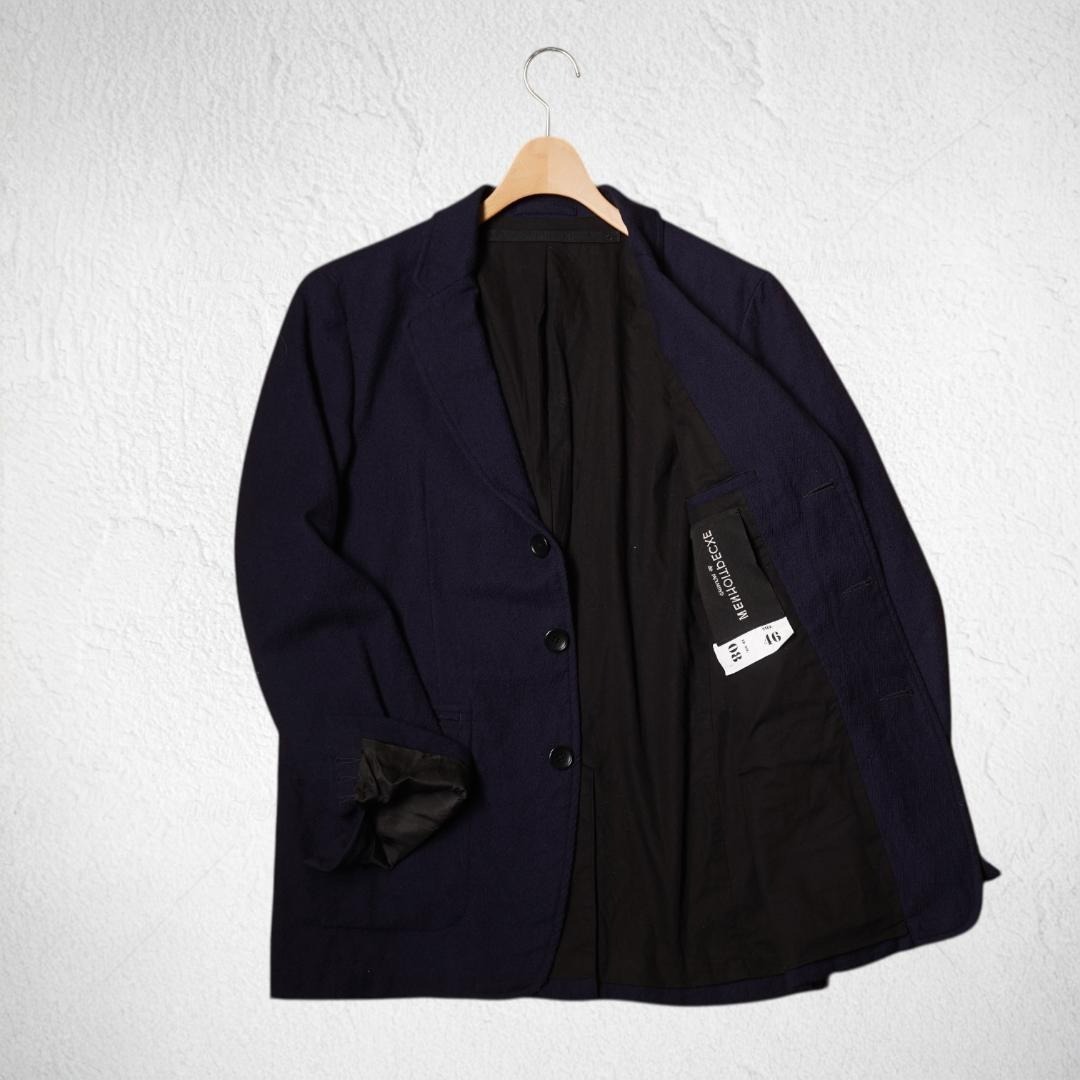 J91ね＠ 1スタ MENHOLD EXCE メンズ 上品 おしゃれ テーラードジャケット M ネイビー _画像2