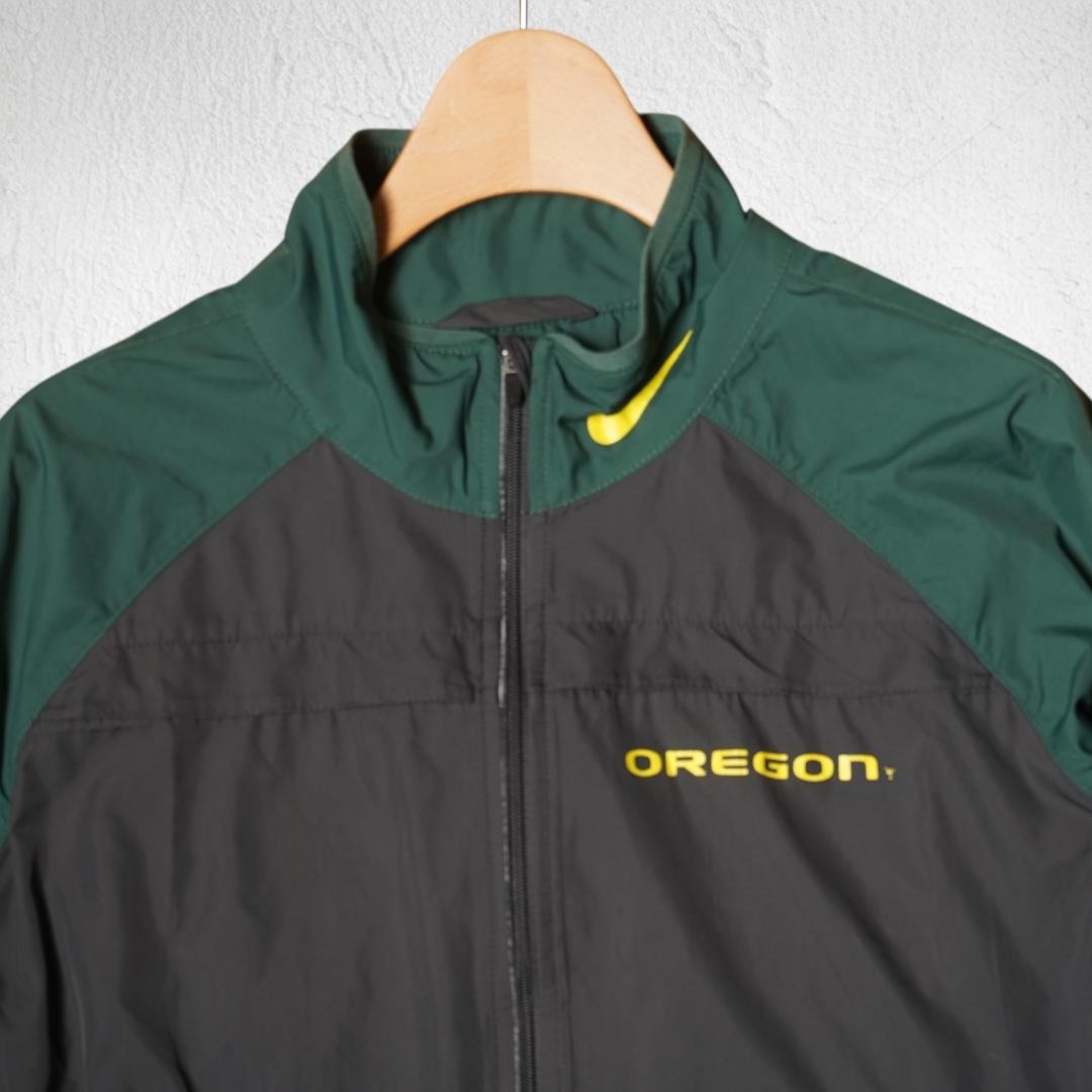YJ87ね＠ 1スタ NIKE メンズ 90s 古着 おしゃれ オレゴンロゴ ウィンドブレーカー M グレー 　ナイロンジャケット_画像6