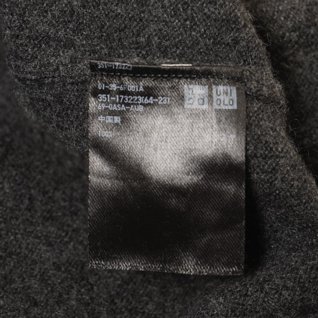 YJ133ね@ 1スタ UNIQLO メンズ 上品 おしゃれ カシミヤ 100% Vネックニットセーター M グレー 秋冬 メンズ_画像4